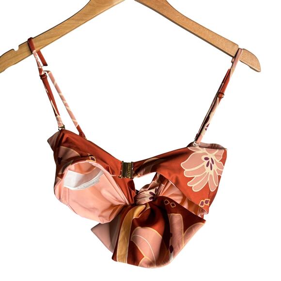 Juan de Dios Albatross Bow Bikini Top Orange Size 4 - Picture 6 of 7